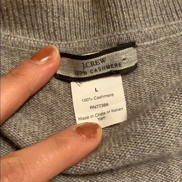 J. Crew gray v neck cashmere sweater - Picture 2 of 4